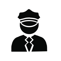 policeman icon on a white background, vector illustration