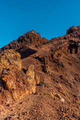 Crater of the volcano Teneguia from the route of the volcanoes, La Palma island, Canary Islands. Spain