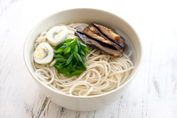 japanese ramen noodle, pork bone broth noodles