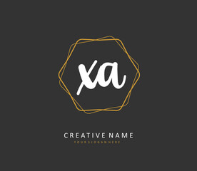 XA Initial letter handwriting and signature logo. A concept handwriting initial logo with template element.