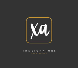 Fototapeta na wymiar XA Initial letter handwriting and signature logo. A concept handwriting initial logo with template element.