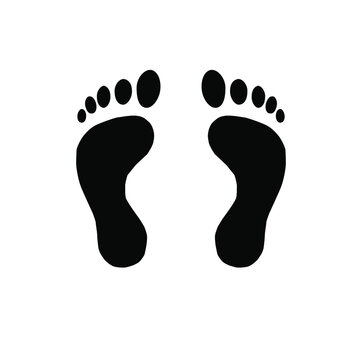 human footprint icon on a white background, vector illustration