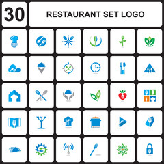 A Set Of Restaurant Vector , Food Logo