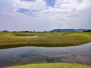 Naklejka premium landscape with lake