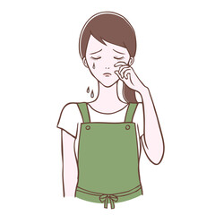 中年女性 泣いているポーズ イラスト 50 S Wall Mural 50 Omochi