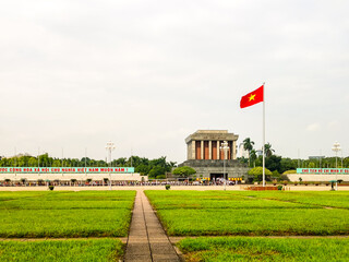 central square and mausoleum of Ho Chi Minh City in Hanoi in Vietnam