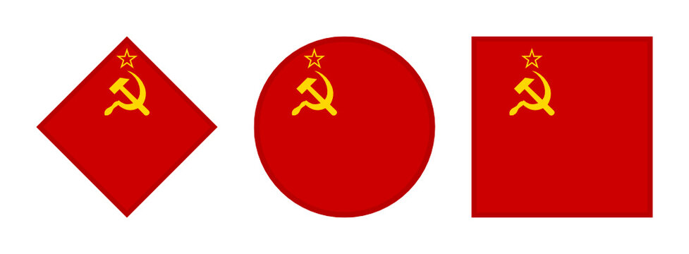 soviet union flag icon set. isolated on white background
