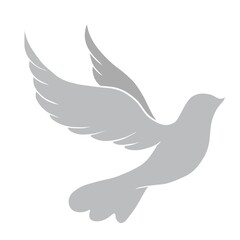 Hand-drawing silhouette background. Vector dove. Element for design.