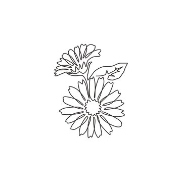 single line drawing daisies clip art preview