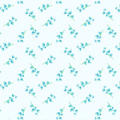 青い小花柄のパターン