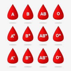 Set of Blood type. Blood group. Illustration vector