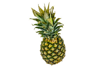 Fototapeta premium Whole ripe pineapple isolated on a white background