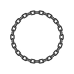Vector black chain like symbol circle. Isolated on white background.