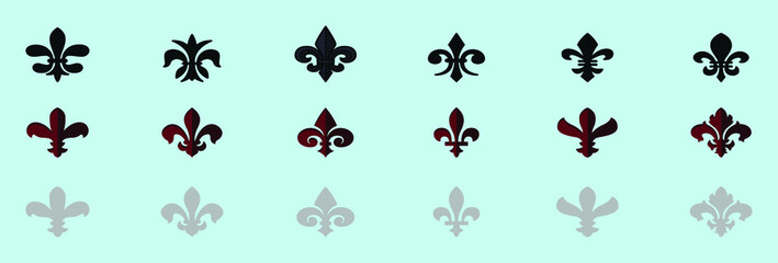 Fleur de lis symbol icon with various models. isolated vector sign symbol. © eny