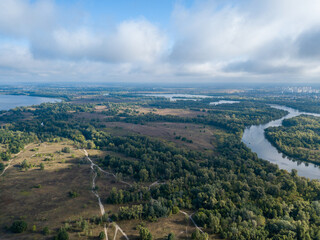 Aerial view of the Dnieper River in Kiev.