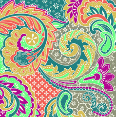 Ornament ethnic background. Abstract pattern. Floral motif wallpaper. 