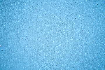 water drops on blue background