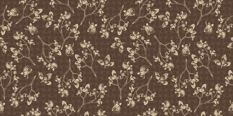 trefoil hand drawn vector seamless pattern