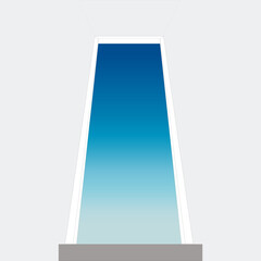 door to the sky house concept white blue heaven space 