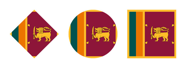 sri lanka flag icon set. isolated on white background
