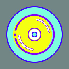 the DVD color of a flat simple icon. Web apps security Kit illustration vector of the mobile application. The modern style of design. Line single minimalistic sign