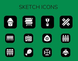 Modern Simple Set of sketch Vector filled Icons