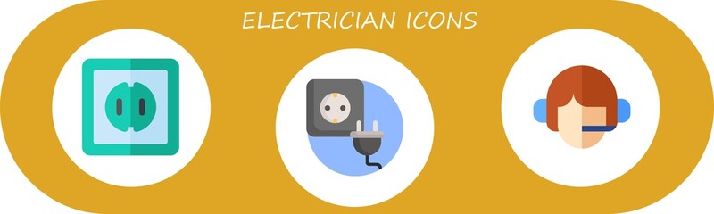 electrician icon set