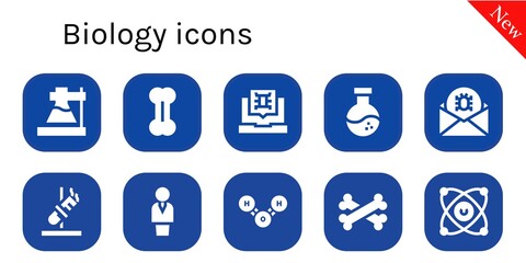 Modern Simple Set of biology Vector filled Icons