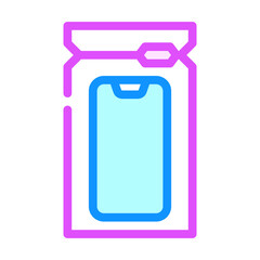 waterproof bag phone protection color icon vector illustration
