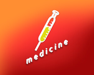 Syringe icon isolated on background. Can be used for infographics, internet sites, web banners. isometric illustration.