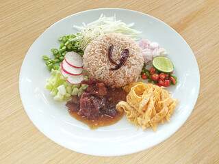 Rice Mixed with Shrimp paste, Thai Food