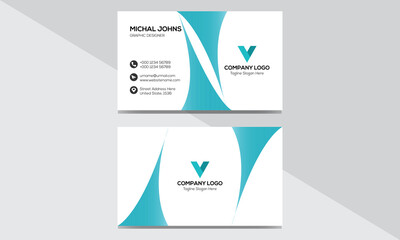 Blue elegant business card