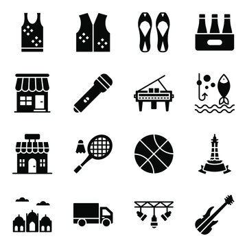 
Pack of Festivals and Events Solid Icons 
