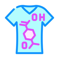 waterproof fabric t-shirt color icon vector illustration