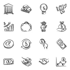
Money and Finance Hand Drawn Vectors Pack 

