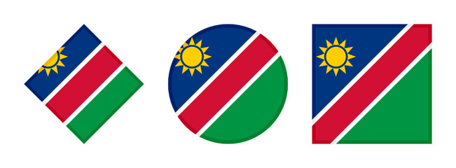 namibia flag icon set. isolated on white background
