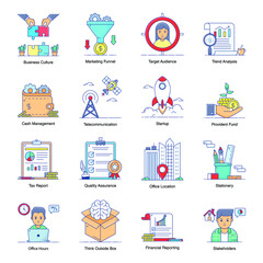 
Business and Management Icons in Modern Flat Style Pack 
