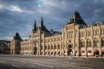 Fototapeta na wymiar Covid-19, quarantine in Moscow, coronavirus in Russia. Empty Red Square without people