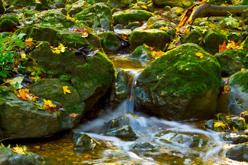 water flowing over rocks