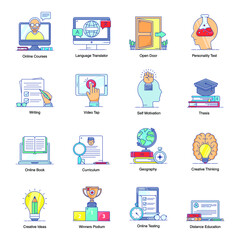 
Pack of Education Flat Icons 
