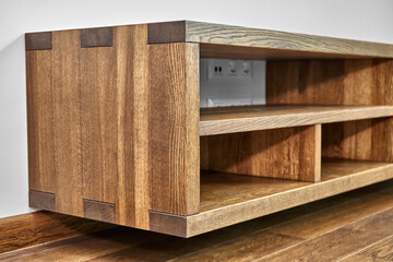 Modern furniture Wall mounted media cabinet Box joint media cabinet