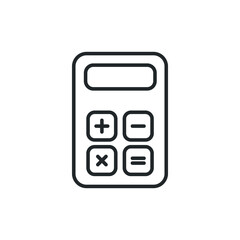 calculator line icon. calculate flat outline symbol for web site and mobile app. vector illustration eps10