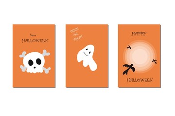 Halloween card template for invitation, background, social media, or ads.