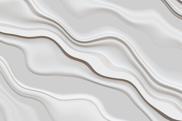 white silk textured creame background,Closeup of rippled satin fabric with soft waves