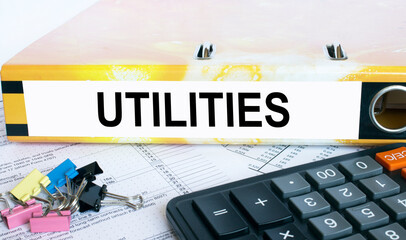 Text Utilities on the folder that is located on the financial reports with calculator and...