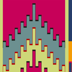 ethnic killim colorful pattern, traditional folk geometric ornament.