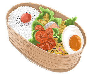 bento lunch box drawing illustration
