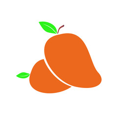 Vector illustration of two ripe mangoes