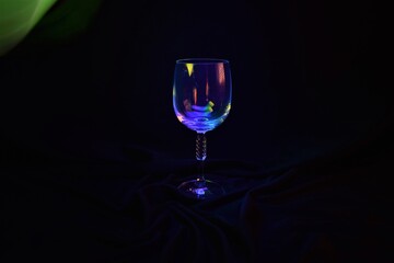 Colorful glass of wine on a party. 
