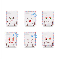 Cartoon character of standard envelope with sleepy expression